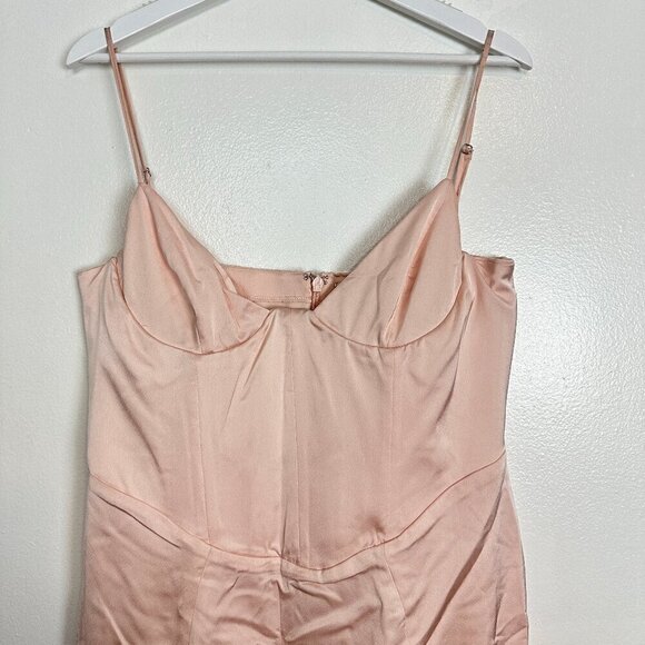 HOUSE OF CB Gisele Satin Corset Midi Dress in Peony Size Large+ (X-Large) - Picture 6 of 15